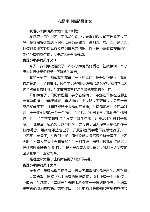 我是小小推销员作文（合集10篇）