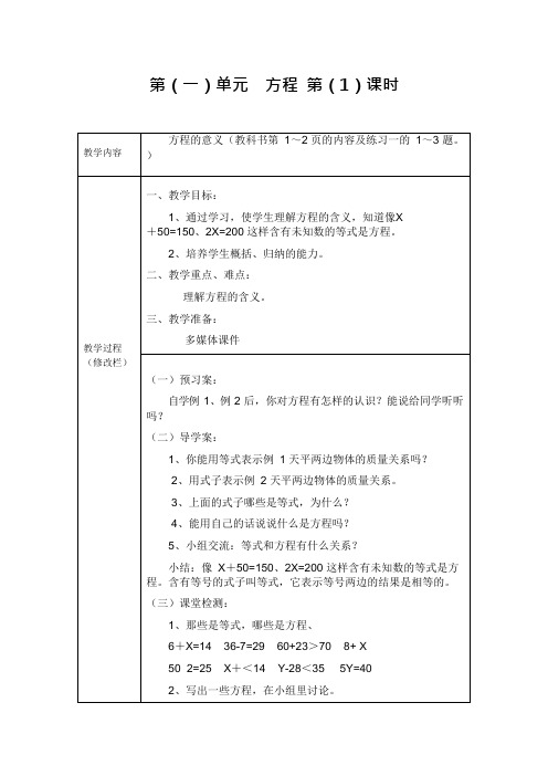 (完整版)苏教版小学数学五年级下册导学案全册,推荐文档