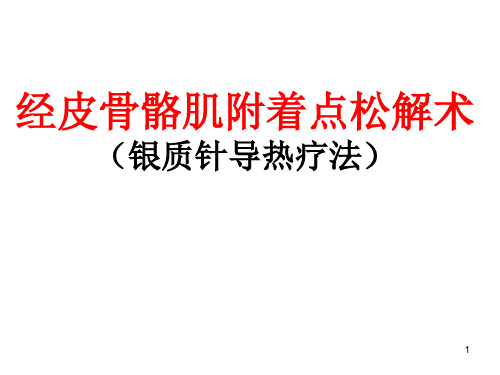 经皮骨骼肌附着点松解术PPT课件