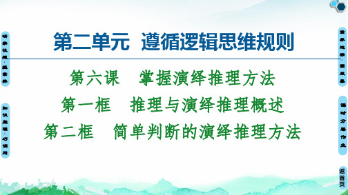 第框推理与演绎推理概述第框简单判断的演绎推理方法-高中政治统编版选择性必修教学PPT课件