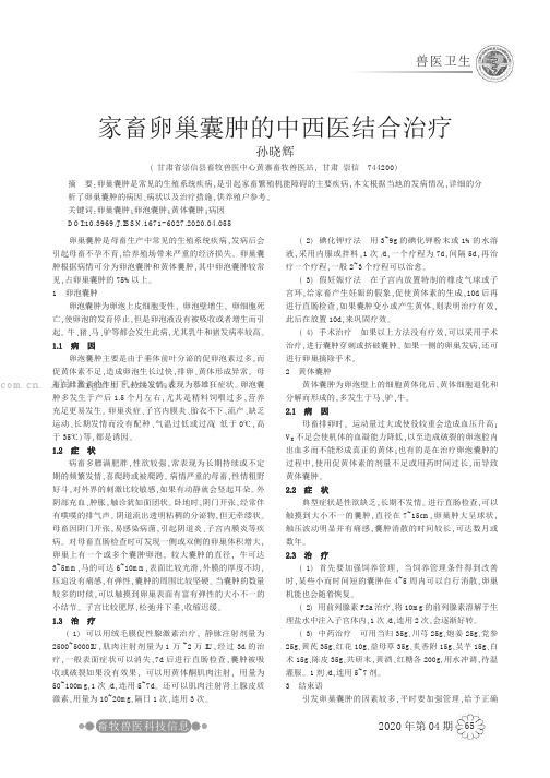 家畜卵巢囊肿的中西医结合治疗