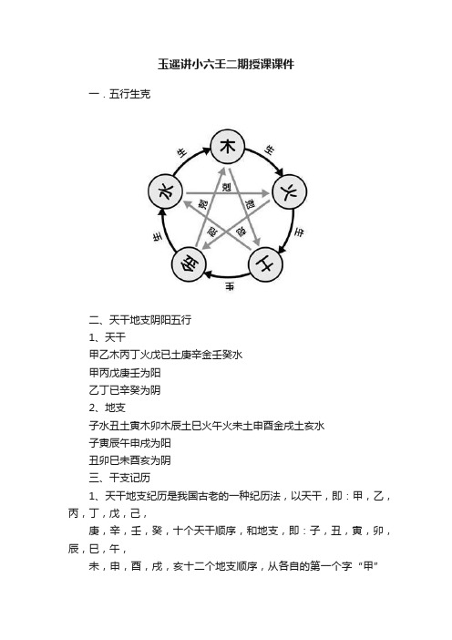 玉遥讲小六壬二期授课课件