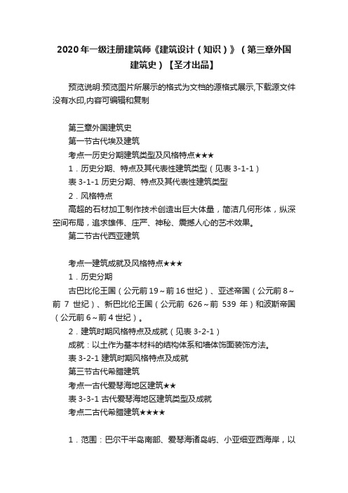 2020年一级注册建筑师《建筑设计（知识）》（第三章外国建筑史）【圣才出品】