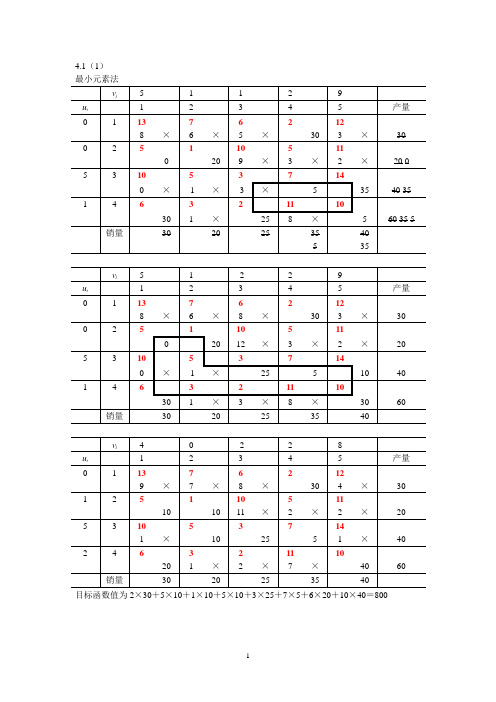 管理运筹学(第四版)第四章习题答案