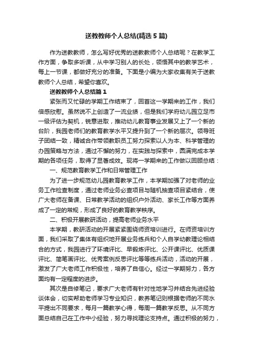 送教教师个人总结（精选5篇）