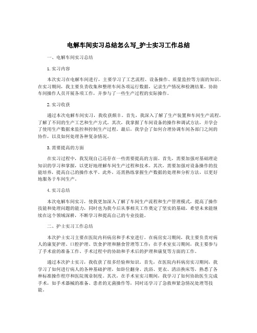 电解车间实习总结怎么写_护士实习工作总结