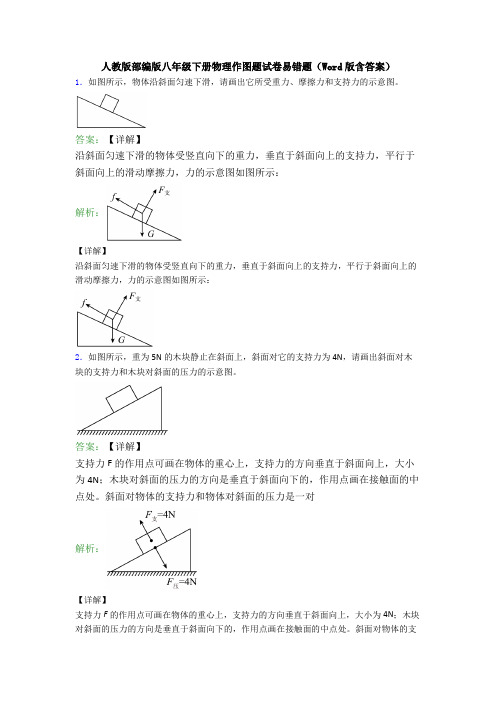 人教版部编版八年级下册物理作图题试卷易错题(Word版含答案)