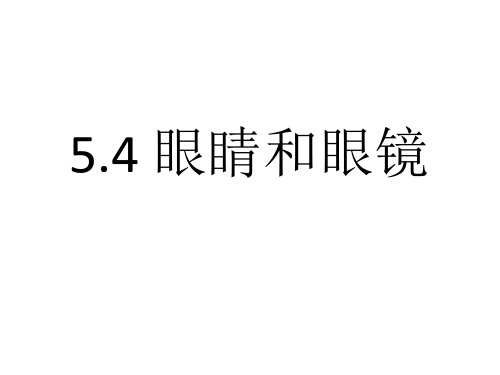 新人教版八上物理教学课件 5.4 眼睛和眼镜 (共22张PPT)