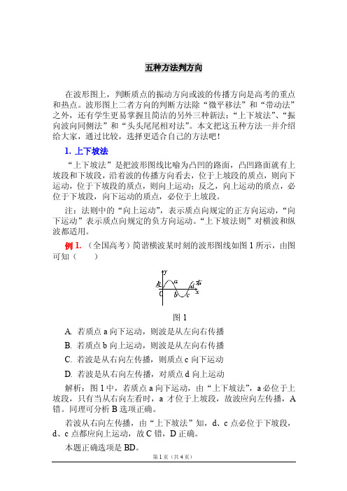 五种方法判断波的振动和传播方向