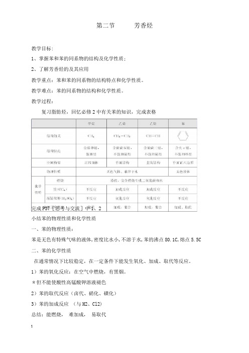 最新人教版高中化学选修五2.2《芳香烃》教案.doc