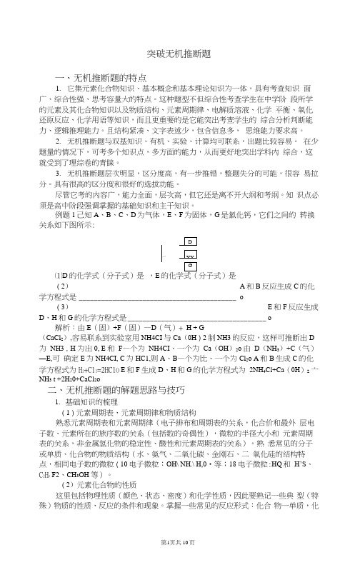 无机推断题的解题思路与技巧