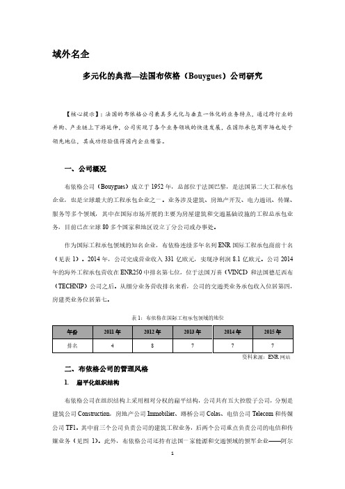 多元化的典范—法国布依格(Bouygues)公司研究