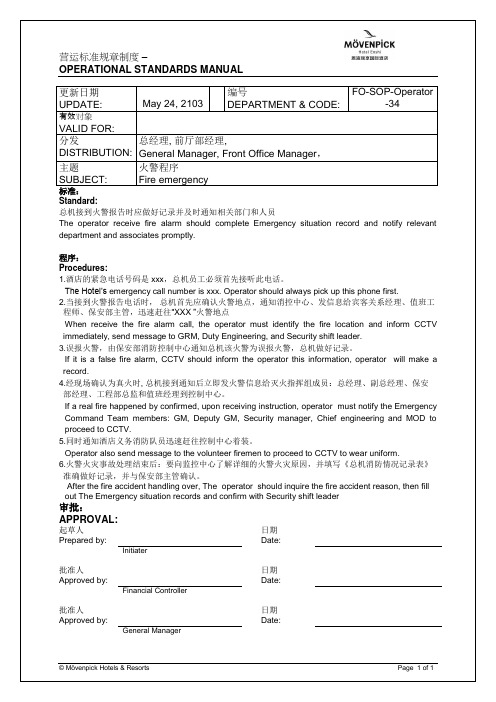FO-SOP-Operator-34. Fire emergency