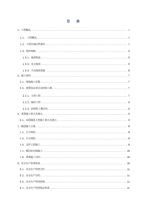 隧道安全文明施工专项施工方案