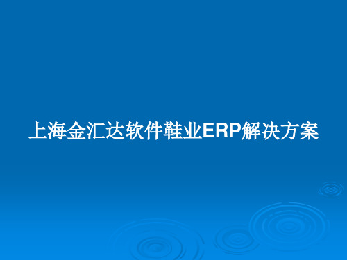 上海金汇达软件鞋业ERP解决方案PPT学习教案