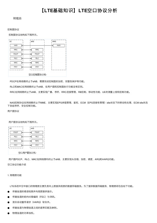 【LTE基础知识】LTE空口协议分析