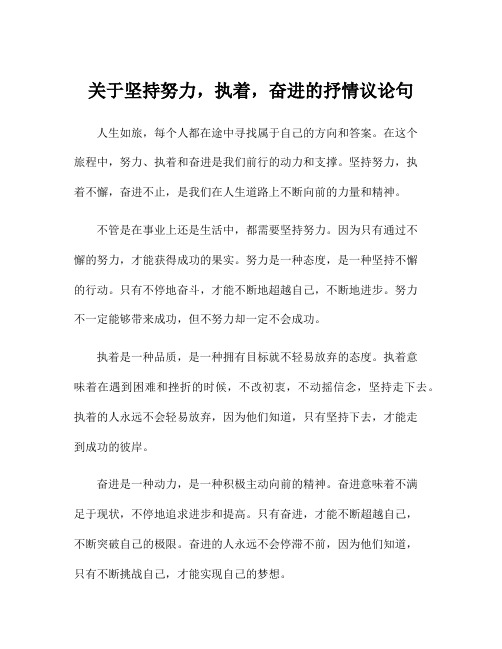 关于坚持努力,执着,奋进的抒情议论句