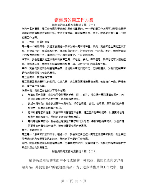 销售员的周工作计划3篇