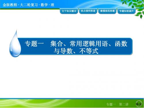 2015专题一 集合、常用逻辑用语、函数与导数、不等式(第三讲)