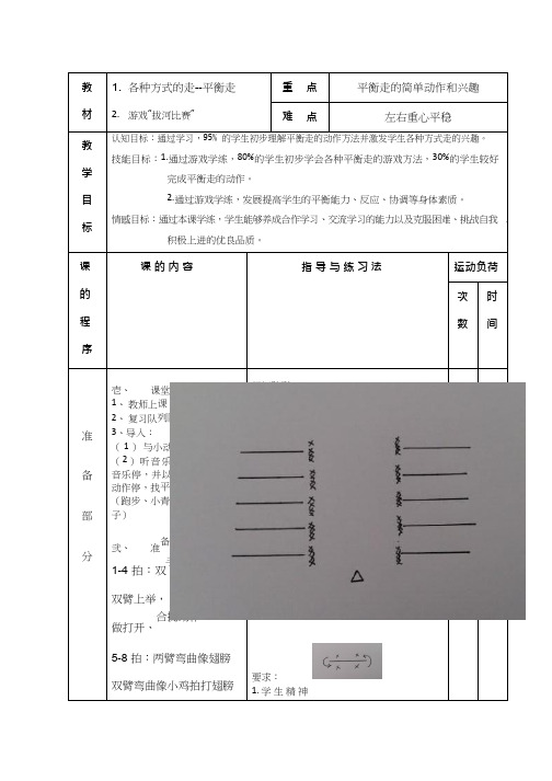 体育与健康《各种方式的走—平衡走》优质教案.教学设计