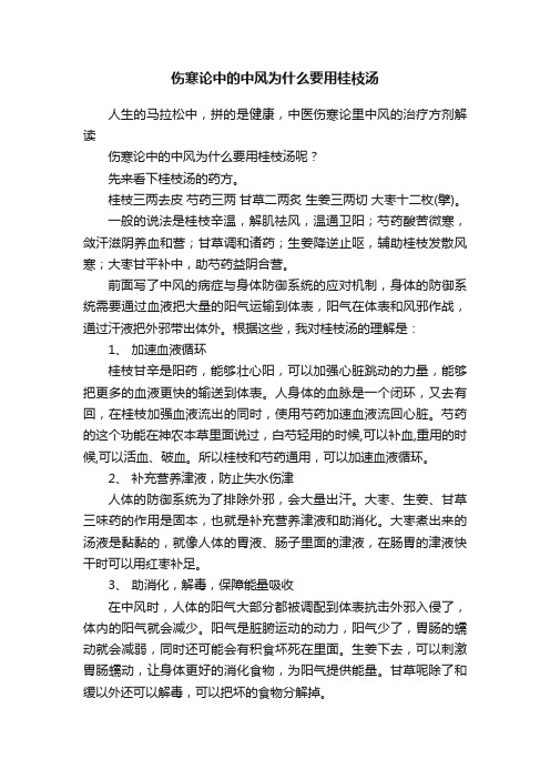 伤寒论中的中风为什么要用桂枝汤