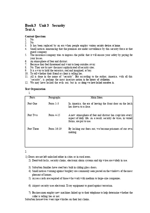 [教学]全新版大学英语综合教程第二版第三册课后习题答案-第三单元