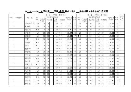 高二5班学分认定