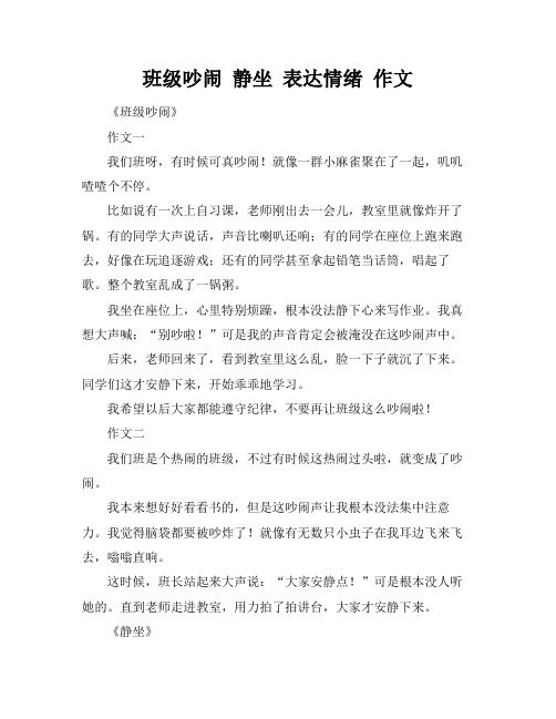 班级吵闹 静坐 表达情绪 作文