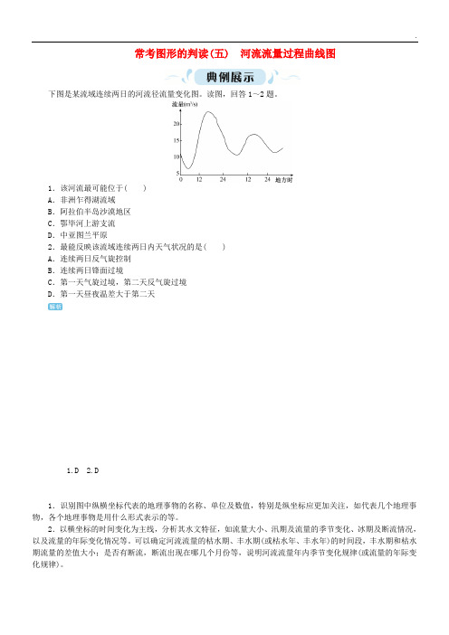 2020版高考地理一轮复习 常考图形的判读(五)河流流量过程曲线图 新人教版