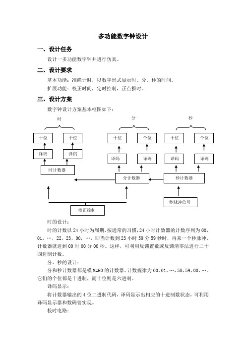 多功能数字钟设计