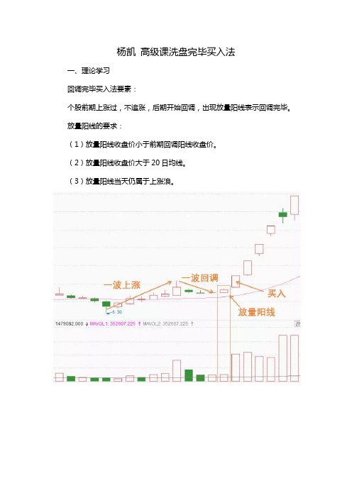 杨凯 高级课洗盘完毕买入法