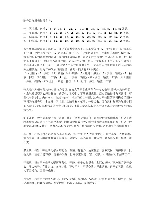 陈会昌气质表结果参考