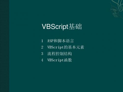 VBScript基础