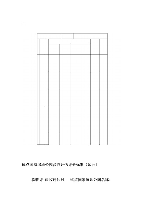 试点国家湿地公园验收评价评分标准表