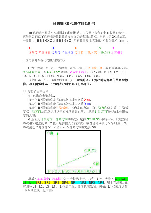 线切割3B代码介绍