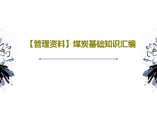 【管理资料】煤炭基础知识汇编46页文档