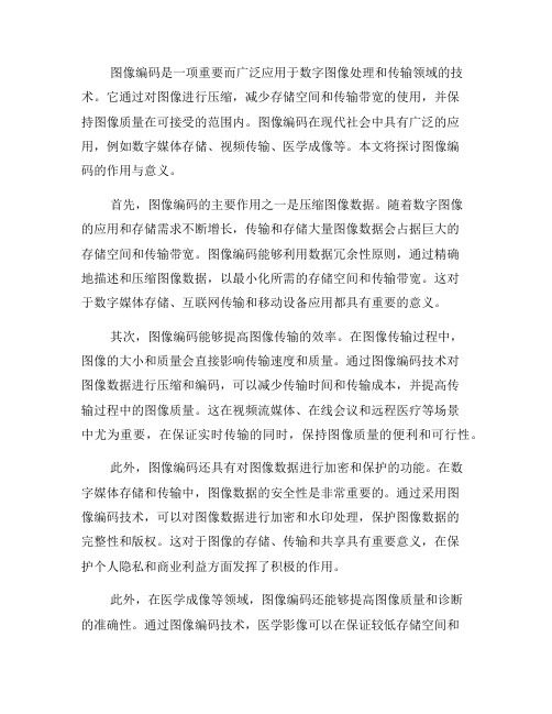 图像编码的作用与意义(九)