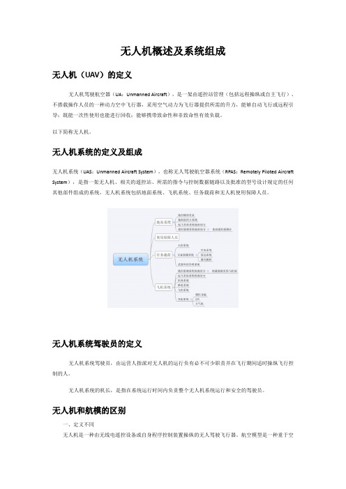 无人机概述及系统组成复习课程