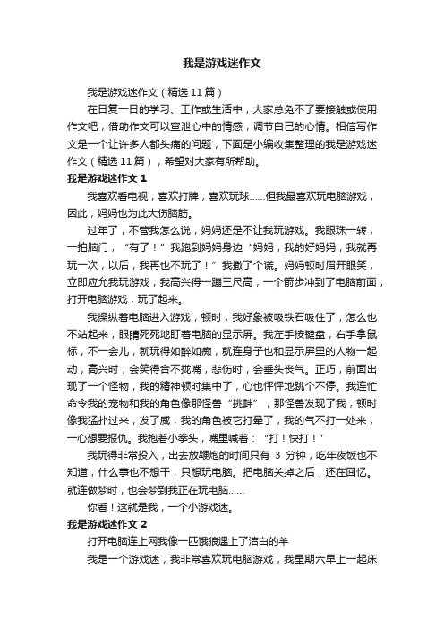 我是游戏迷作文（精选11篇）