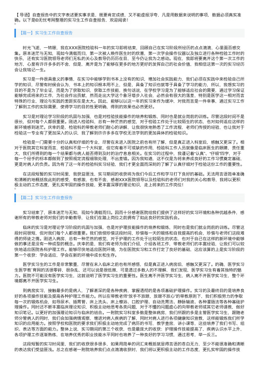 实习生工作自查报告