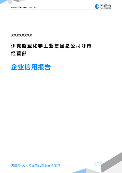 伊克昭盟化学工业集团总公司呼市经营部企业信用报告-天眼查