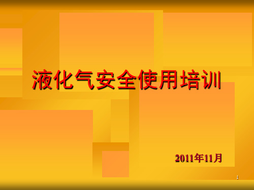 液化气安全使用培训讲义(PPT 30页)