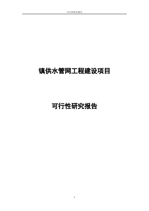 镇供水管网工程建设项目可行性研究报告