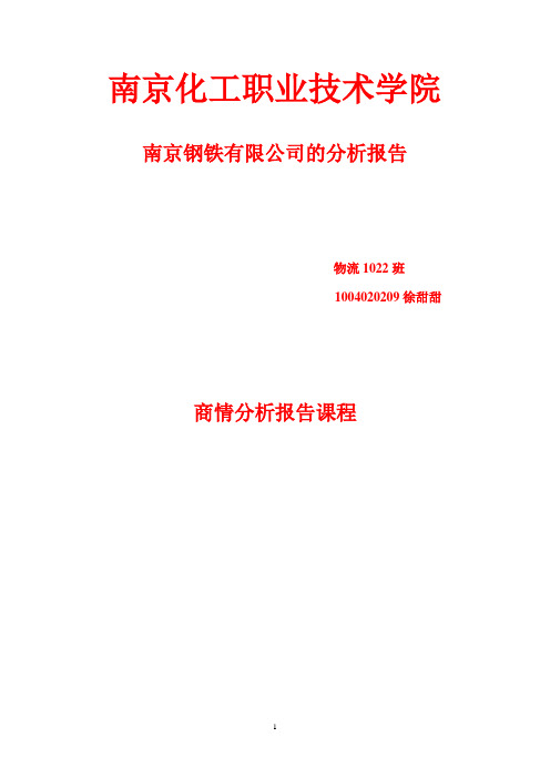 南京钢铁股份有限公司市场分析报告