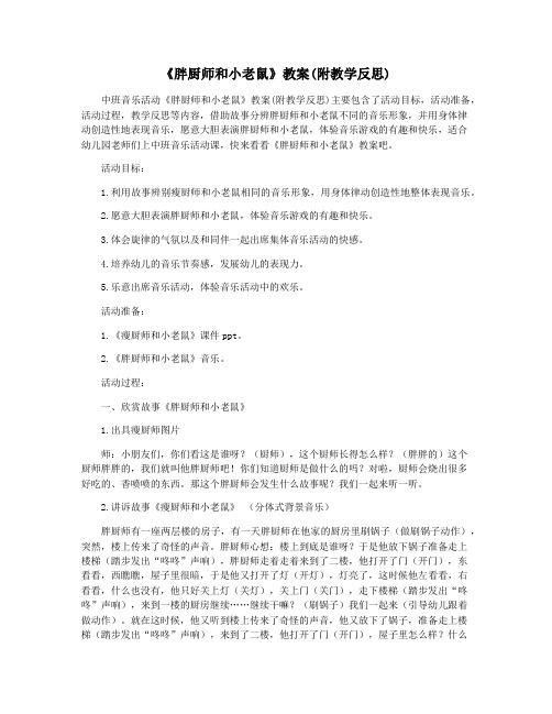 《胖厨师和小老鼠》教案(附教学反思)