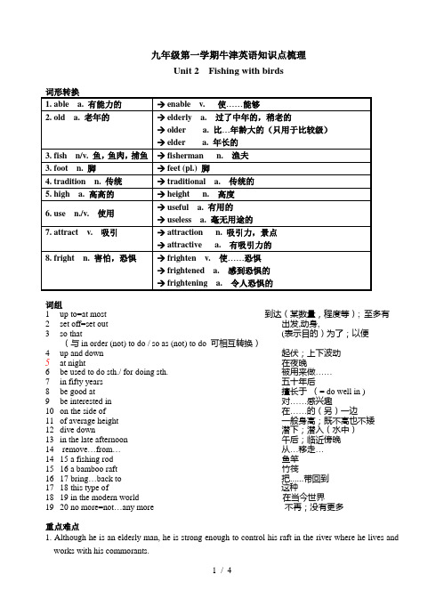 9A-Unit-2知识点梳理