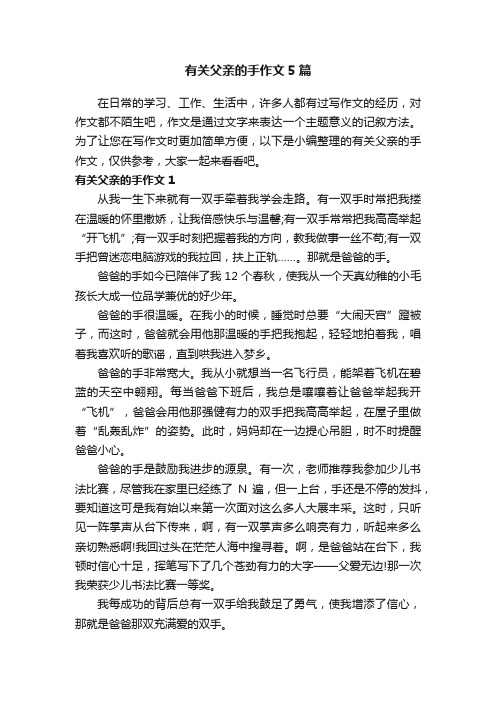 有关父亲的手作文5篇