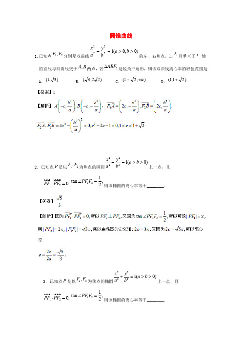 2012年高考数学最后冲刺圆锥曲线
