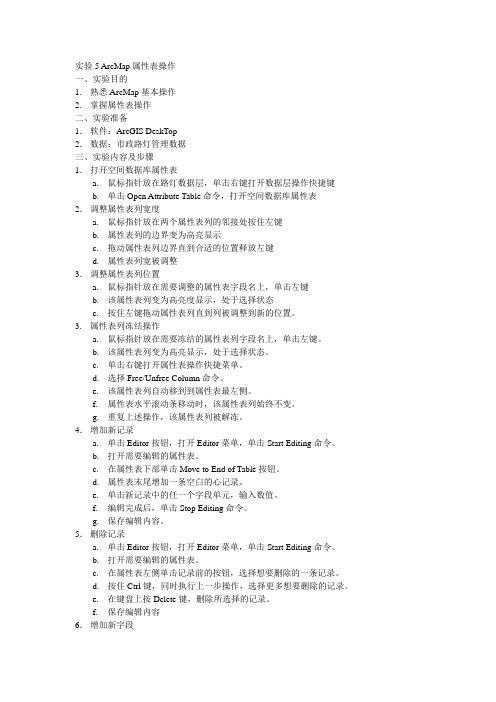 实验5 ArcMap属性表操作