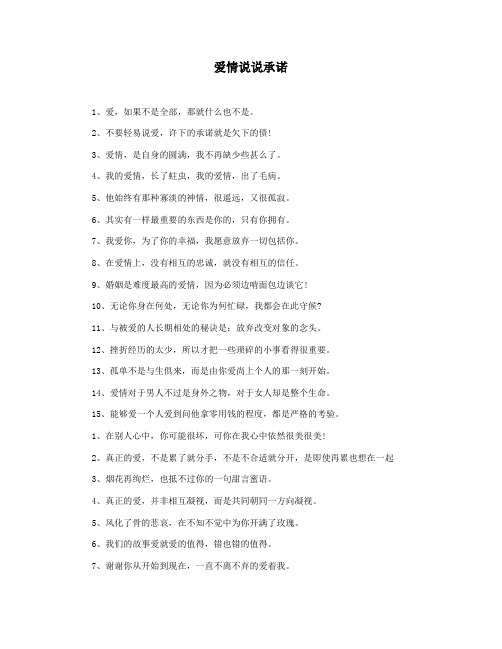 爱情说说承诺